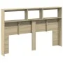 Sonoma oak bed headboard with LED 160x17x102 cm by vidaXL, Headboards and footboards - Ref: Foro24-839205, Price: 107,68 €, D...