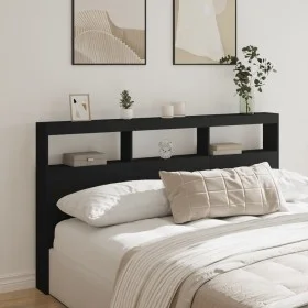 Bed headboard with black LED 180x17x102 cm by vidaXL, Headboards and footboards - Ref: Foro24-839211, Price: 107,25 €, Discou...
