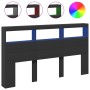 Cabecero de cama con LED negro 180x17x102 cm de vidaXL, Cabeceros y pies de cama - Ref: Foro24-839211, Precio: 109,03 €, Desc...