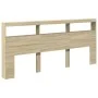 Cabecero de cama con LED roble Sonoma 220x17x102 cm de vidaXL, Cabeceros y pies de cama - Ref: Foro24-839226, Precio: 120,15 ...