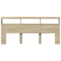 Cabecero de cama con LED roble Sonoma 220x17x102 cm de vidaXL, Cabeceros y pies de cama - Ref: Foro24-839226, Precio: 122,29 ...