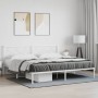 Estructura de cama de metal con cabecero blanco 193x203 cm de vidaXL, Camas y somieres - Ref: Foro24-376281, Precio: 111,24 €...
