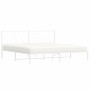 Estructura de cama de metal con cabecero blanco 193x203 cm de vidaXL, Camas y somieres - Ref: Foro24-376281, Precio: 111,24 €...