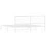 Estructura de cama de metal con cabecero blanco 193x203 cm de vidaXL, Camas y somieres - Ref: Foro24-376281, Precio: 111,24 €...