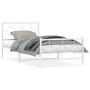 Estructura cama metal con cabecero y pie cama blanca 100x200 cm de vidaXL, Camas y somieres - Ref: Foro24-376288, Precio: 78,...