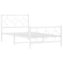 Estructura cama metal con cabecero y pie cama blanca 100x200 cm de vidaXL, Camas y somieres - Ref: Foro24-376288, Precio: 78,...