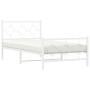 Estructura cama metal con cabecero y pie cama blanca 100x200 cm de vidaXL, Camas y somieres - Ref: Foro24-376288, Precio: 78,...