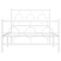 Estructura cama metal con cabecero y pie cama blanca 100x200 cm de vidaXL, Camas y somieres - Ref: Foro24-376288, Precio: 78,...
