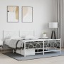 Estructura cama metal con cabecero y estribo blanco 150x200 cm de vidaXL, Camas y somieres - Ref: Foro24-376295, Precio: 116,...