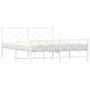 Estructura cama metal con cabecero y estribo blanco 150x200 cm de vidaXL, Camas y somieres - Ref: Foro24-376295, Precio: 116,...