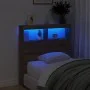 Cabecero de cama con luz LED marrón roble 100x17x102 cm de vidaXL, Cabeceros y pies de cama - Ref: Foro24-839188, Precio: 65,...