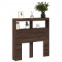 Cabecero de cama con luz LED marrón roble 100x17x102 cm de vidaXL, Cabeceros y pies de cama - Ref: Foro24-839188, Precio: 66,...