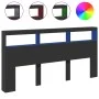 Cabecero de cama con luz LED negro 200x17x102 cm de vidaXL, Cabeceros y pies de cama - Ref: Foro24-839218, Precio: 102,51 €, ...