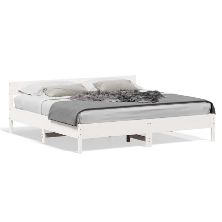 Estructura de cama con cabecero madera de pino blanco 200x200cm de vidaXL, Camas y somieres - Ref: Foro24-3216210, Precio: 21...