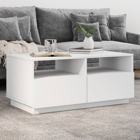 Mesa de centro con luces LED blanco 90x49x40 cm de vidaXL, Mesas de centro - Ref: Foro24-839833, Precio: 83,47 €, Descuento: %