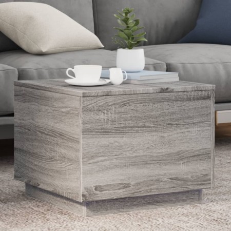 Mesa de centro con luces LED gris Sonoma 50x50x40 cm de vidaXL, Mesas de centro - Ref: Foro24-839873, Precio: 58,73 €, Descue...