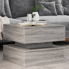 Mesa de centro con luces LED gris Sonoma 50x50x40 cm de vidaXL, Mesas de centro - Ref: Foro24-839859, Precio: 88,11 €, Descue...