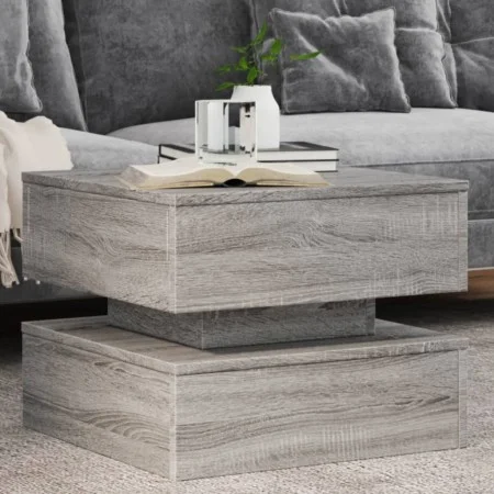 LED-Couchtisch in Sonoma-Grau mit den Maßen 50x50x40 cm. von vidaXL, Couchtisch - Ref: Foro24-839859, Preis: 86,42 €, Rabatt: %