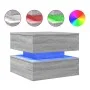 LED-Couchtisch in Sonoma-Grau mit den Maßen 50x50x40 cm. von vidaXL, Couchtisch - Ref: Foro24-839859, Preis: 86,42 €, Rabatt: %