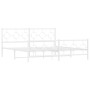 Estructura cama metal con cabecero y estribo blanco 180x200 cm de vidaXL, Camas y somieres - Ref: Foro24-376297, Precio: 126,...