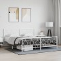 Estructura cama metal con cabecero y estribo blanco 180x200 cm de vidaXL, Camas y somieres - Ref: Foro24-376297, Precio: 126,...