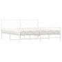 Estructura cama metal con cabecero y estribo blanco 180x200 cm de vidaXL, Camas y somieres - Ref: Foro24-376297, Precio: 126,...