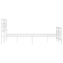 Estructura cama metal con cabecero y estribo blanco 180x200 cm de vidaXL, Camas y somieres - Ref: Foro24-376297, Precio: 126,...
