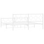 Estructura cama metal con cabecero y estribo blanco 180x200 cm de vidaXL, Camas y somieres - Ref: Foro24-376297, Precio: 126,...