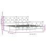 Estructura cama metal con cabecero y estribo blanco 180x200 cm de vidaXL, Camas y somieres - Ref: Foro24-376297, Precio: 126,...