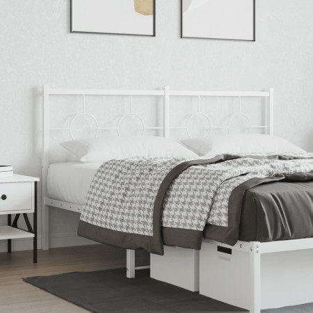 Cabecero de metal blanco 160 cm de vidaXL, Cabeceros y pies de cama - Ref: Foro24-376310, Precio: 40,98 €, Descuento: %