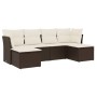 Set sofás de jardín 6 piezas y cojines ratán sintético marrón de vidaXL, Conjuntos de jardín - Ref: Foro24-3249852, Precio: 3...