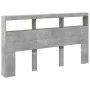 Cabecero de cama con luz LED gris hormigón 180x17x102 cm de vidaXL, Cabeceros y pies de cama - Ref: Foro24-839213, Precio: 96...
