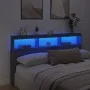 Cabecero de cama con luz LED gris hormigón 180x17x102 cm de vidaXL, Cabeceros y pies de cama - Ref: Foro24-839213, Precio: 96...