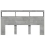Cabecero de cama con luz LED gris hormigón 180x17x102 cm de vidaXL, Cabeceros y pies de cama - Ref: Foro24-839213, Precio: 96...