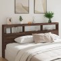 Cabecero de cama con luz LED marrón roble 220x17x102 cm de vidaXL, Cabeceros y pies de cama - Ref: Foro24-839230, Precio: 114...