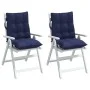Cojines de silla de respaldo bajo 2 uds tela azul marino de vidaXL, Cojines para sillas y sofás - Ref: Foro24-377737, Precio:...