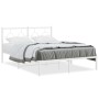 Estructura de cama con cabecero metal blanca 140x200 cm de vidaXL, Camas y somieres - Ref: Foro24-376276, Precio: 103,66 €, D...