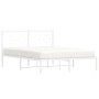 Estructura de cama con cabecero metal blanca 140x200 cm de vidaXL, Camas y somieres - Ref: Foro24-376276, Precio: 103,66 €, D...