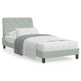 Bed frame with light gray velvet LED lights 80x200 cm by vidaXL, Beds and slatted bases - Ref: Foro24-3213819, Price: 147,54 ...