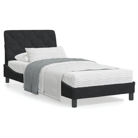 Estructura de cama con luces LED de terciopelo negro 90x190 cm de vidaXL, Camas y somieres - Ref: Foro24-3213827, Precio: 145...