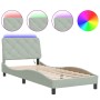 Estructura cama con luces LED terciopelo gris claro 90x200 cm de vidaXL, Camas y somieres - Ref: Foro24-3213831, Precio: 146,...