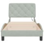 Estructura cama con luces LED terciopelo gris claro 90x200 cm de vidaXL, Camas y somieres - Ref: Foro24-3213831, Precio: 146,...