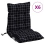 Cojines de silla respaldo bajo 6 uds tela Oxford cuadros negro de vidaXL, Cojines para sillas y sofás - Ref: Foro24-377721, P...