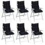 Cojines de silla respaldo bajo 6 uds tela Oxford cuadros negro de vidaXL, Cojines para sillas y sofás - Ref: Foro24-377721, P...