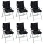 Cojines de silla respaldo bajo 6 uds tela Oxford cuadros negro de vidaXL, Cojines para sillas y sofás - Ref: Foro24-377721, P...