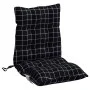 Cojines de silla respaldo bajo 6 uds tela Oxford cuadros negro de vidaXL, Cojines para sillas y sofás - Ref: Foro24-377721, P...