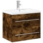 Mueble de baño con lavabo integrado roble ahumado de vidaXL, Tocadores de baño - Ref: Foro24-3278773, Precio: 198,74 €, Descu...