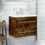 Mueble de baño con lavabo integrado roble ahumado de vidaXL, Tocadores de baño - Ref: Foro24-3278773, Precio: 187,32 €, Descu...