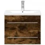 Mueble de baño con lavabo integrado roble ahumado de vidaXL, Tocadores de baño - Ref: Foro24-3278773, Precio: 187,32 €, Descu...