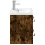 Mueble de baño con lavabo integrado roble ahumado de vidaXL, Tocadores de baño - Ref: Foro24-3278773, Precio: 187,32 €, Descu...